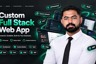 design, develop custom saas, mvp, web app, CRM, erp, pos