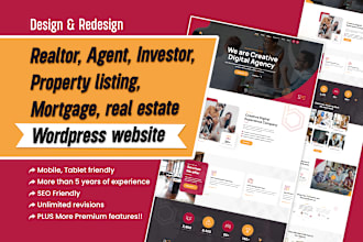 design realtor, agent, investor, mortgage, property listing, real estate website