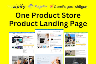 create shopify one product store, product landing page by pagefly, gempages