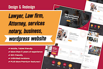 design attorney, lawyer, law firm, services notary business, wordpress website