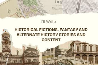 write historical fantasy fiction, alternate history story and content