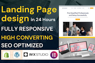 design wordpress elementor or wix landing page and setup tracking analytics