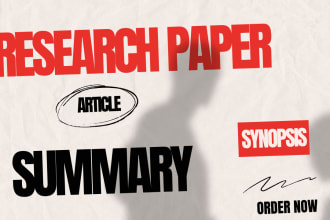 write research, summary, paper, article and synopsis