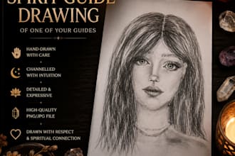 draw your spirit guide by hand with optional tarot readings