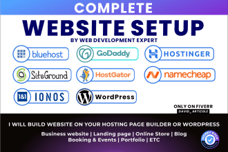 create professional website on godaddy, bluehost, namecheap, hostinger wordpress