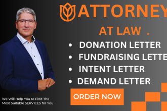 write donation letter , fundraising letter , intent letter , demand letter