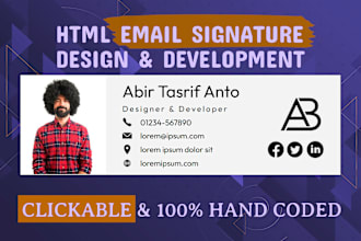 design professional clickable html email signature
