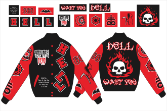 design streetwear jacket or varsity letterman for clothing brand merchandise