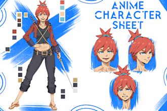 draw anime, oc , dnd character reference sheet
