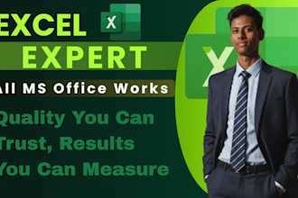 do ms excel data clearing, formatting, data entry and pdf to excel