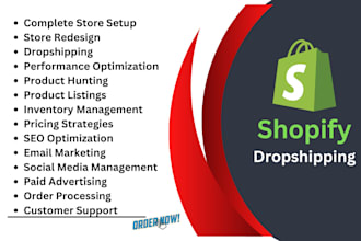 mange shopify store, listing, store design, google ads