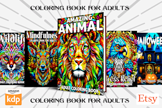 do adult coloring book coloring pages book cover amazon kdp