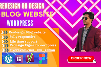 create design , redesign or  revamp, copy clone or duplicated blog website