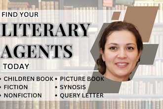 be your active literary agent finder for your children book, novel, screenplay