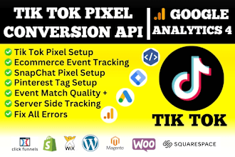 fix setup tiktok pixel, snapchat, pinterest tag event conversion API via GTM