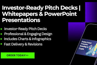 create an investor winning pitch deck, powerpoint, and white paper