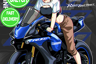 draw automotive vector art for shirt design