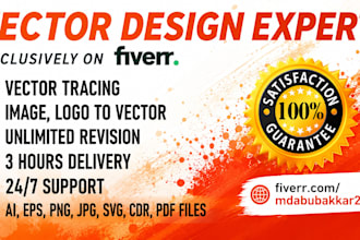 do vector tracing logo, vectorize image, raster to vector ai