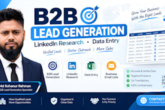 do b2b lead generation, linkedin research and data entry