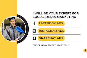 setup and manage snapchat, facebook, and instagram ads