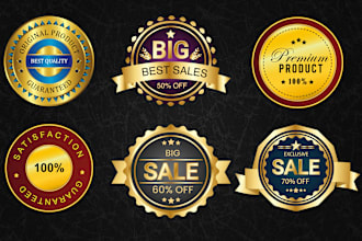 design award logo, 3d seal, stamp, sticker or web badges