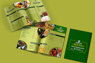 design a professional menu for your restaurant and juice bar