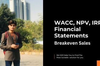 make wacc, budgeting,breakeven sale, inventory management