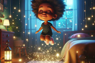 create captivating children story book illustration using ai