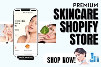design skincare cosmetics beauty lotion spa sunscreen mask shopify store website