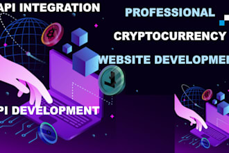 develop cryptocurrency web application, integrate apis