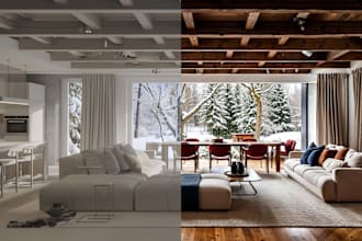enhance and upscale 3d sketchup model into photorealistic with ai
