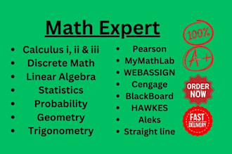 be your calculus, statistics, linear algebra, probability, discrete math tutor