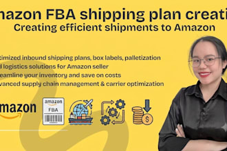 create amazon fba shipping plan and shipment box labels as your expert VA