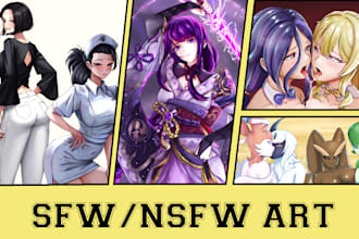 draw nsfw,sfw anime art, custom commissions, illustration, fanart