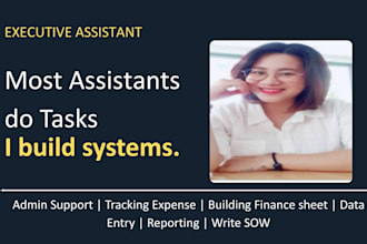 be your proactive executive assistant for admin, finance and reporting