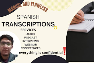 do manual spanish transcription audio or video