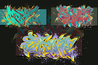 create graffiti text, logo and custom graffiti t shirt design