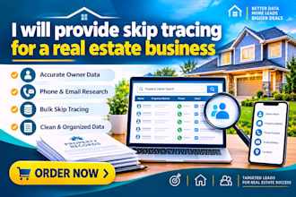 provide skip tracing for a real estate business