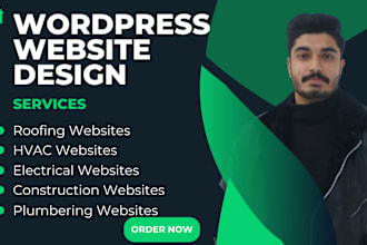 design contractor, construction, roofing, hvac, remodeling, and plumbing website