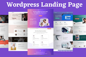 design modern wordpress landing page or one page website with elementor pro