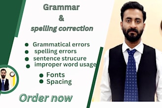proofread, grammar check, and spell check your document