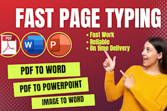 do accurate and fast page typing job for you