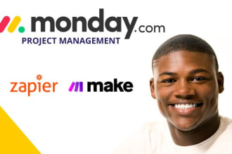 do monday CRM setup and monday integration zapier make