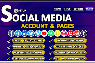 create social media accounts, set up business pages, and optimize
