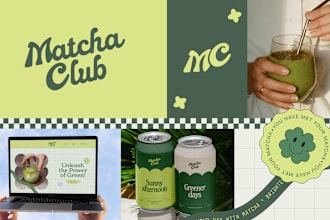 design a modern, bold, creative, retro, playful logo and do branding