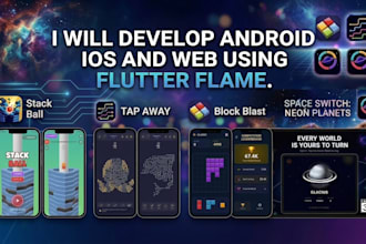 develop flutter games for android ios and web using flutter flame