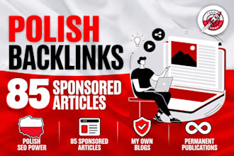 85 polish SEO backlinks with permanent guest posts