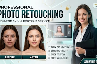 do high end skin retouching and photo editing