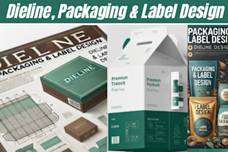 design labels pouch packaging for organic food product dieline design store logo