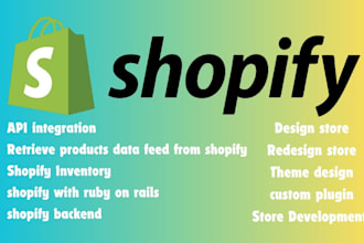 build shopify store integrate API to retrieve the product data feed from shopify
